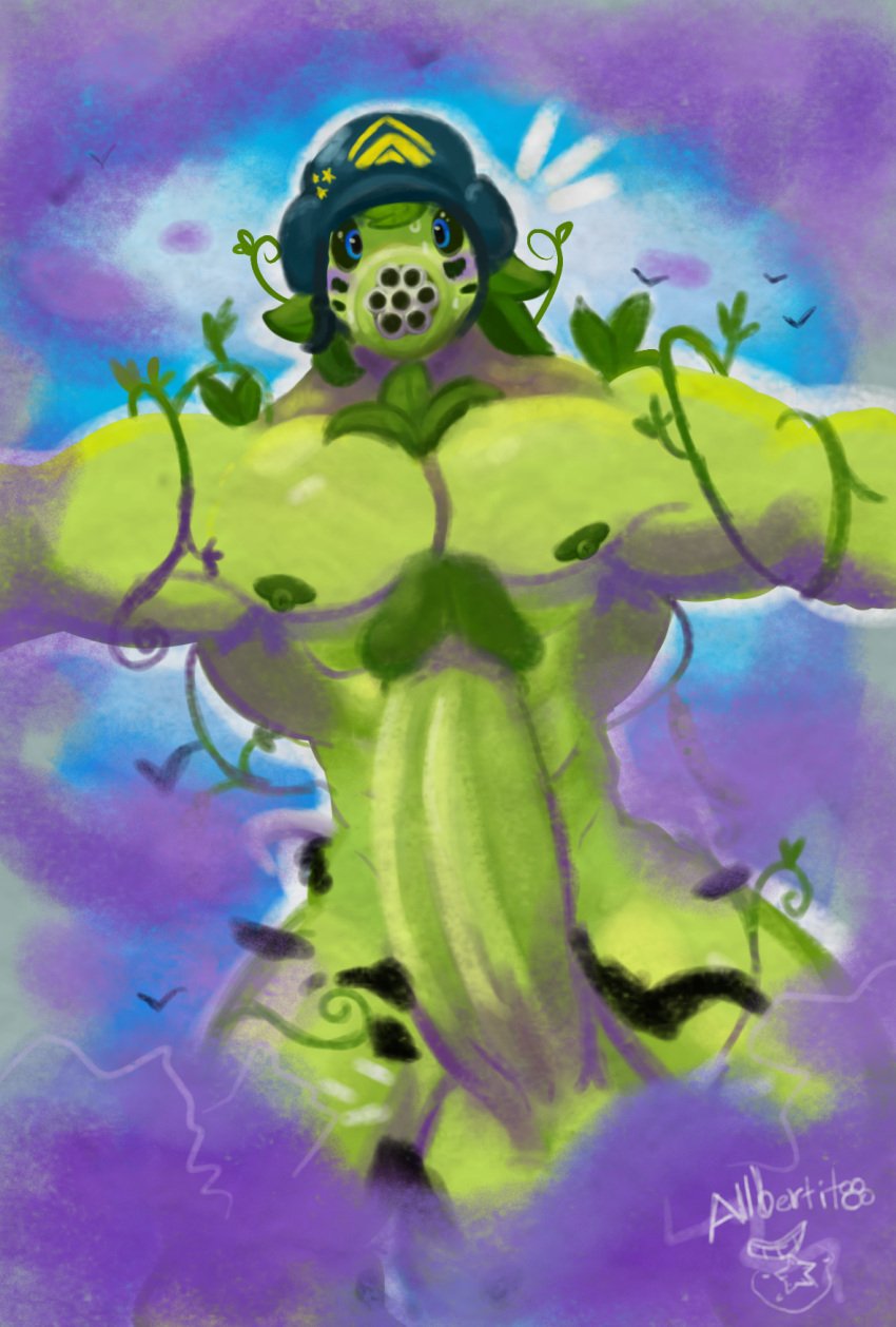 allbertit male male_only mega_gatling_pea_(pvz) peashooter_(pvz) plant plants_vs_zombies pvz solo solo_male wetdreamf0x