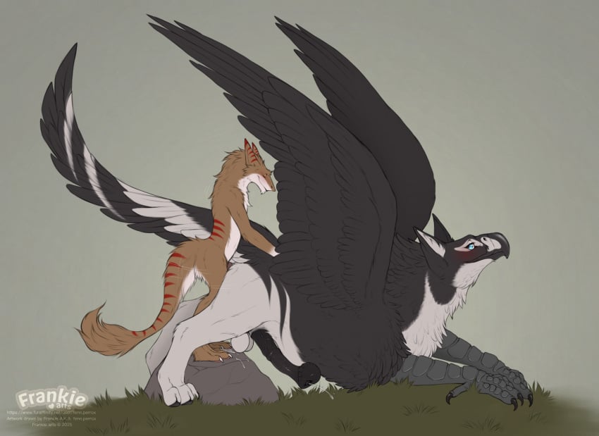 anal anal_sex animal_genitalia animal_penis anthro anthro_on_feral ass_up avian balls beak big_penis bodily_fluids claws cum cum_while_penetrated duo ejaculation equine_genitalia equine_penis feathered_wings feathers fenn.perrox feral flared_penis from_behind_position genital_fluids genitals gryphon hi_res interspecies male male/male mythological_avian mythological_creature mythology penetration penile penile_penetration penis penis_in_ass sergal sex wings zoophilia