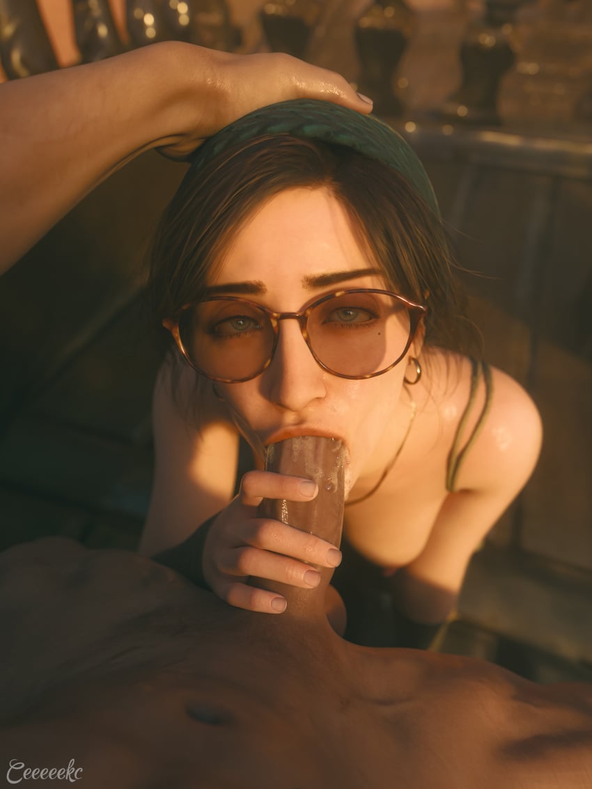 1boy 1girls 2025 3d alma_(monster_hunter_wilds) alternate_version_available areolae beauty_mark beauty_mark_under_eye blowjob blowjob_face breasts breasts_out brown_hair ceeeeekc clothed clothed_female completely_nude completely_nude_male duo earrings eyeglasses eyewear fellatio female female_penetrated fit fit_female foam_cum glasses grey_eyes hand_on_penis head_scarf image_set kneeling kneeling_on_ground long_hair looking_at_viewer male medium_breasts monster_hunter monster_hunter_wilds necklace nipples nude nude_male oral oral_penetration oral_sex outdoors outdoors_sex penis_in_mouth pov pov_blowjob straight straight_sex tied_hair