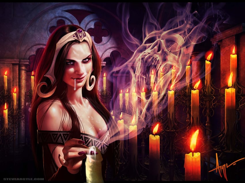 1girls candle liliana_vess magic_the_gathering steveargyle tagme