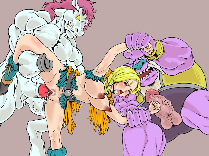 bianca_whitaker clothing cum dragon_quest dragon_quest_v equine horsecock huge_cock jyami kon_the_knight large_breasts monster ooshima_rushimaru penis pubic_hair rape rushimarudou slon_the_rook threesome torn_clothes uncensored warhog_(dragon_quest) yellow_eyes