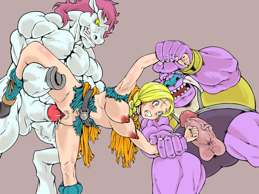 bianca_whitaker blush clothing dragon_quest dragon_quest_v equine horsecock huge_cock jyami kon_the_knight large_breasts monster ooshima_rushimaru penis pubic_hair rape rushimarudou slon_the_rook threesome torn_clothes uncensored warhog_(dragon_quest) yellow_eyes