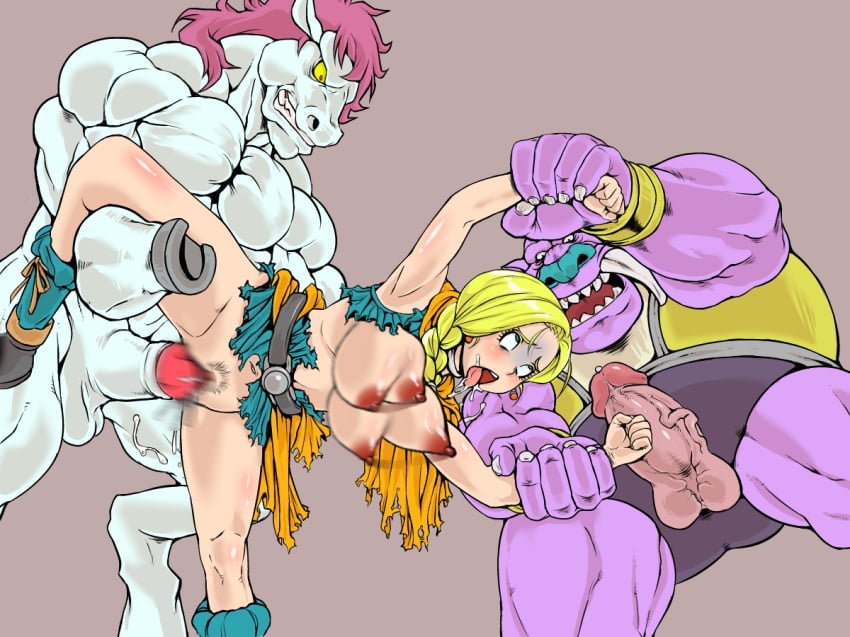 bianca_whitaker clothing dragon_quest dragon_quest_v equine horsecock huge_cock jyami kon_the_knight large_breasts monster ooshima_rushimaru penis pubic_hair rape rushimarudou slon_the_rook threesome torn_clothes uncensored warhog_(dragon_quest) yellow_eyes