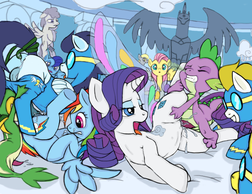 ass balls blue_eyes closed_eyes crossover cub cum cum_in_pussy cum_inside cumshot derpy_hooves dragon equine female feral fluttershy_(mlp) friendship_is_magic group_sex horn horse horsecock male my_little_pony orgasm orgy outside pegasus penetration penis pokemon pokemon_(species) pony public purple_eyes rainbow_dash_(mlp) rarity_(mlp) sex smooth_skin snivy soarin_(mlp) spike_(mlp) spitfire_(mlp) tail tricksta unicorn vaginal_penetration wings wonderbolts_(mlp)