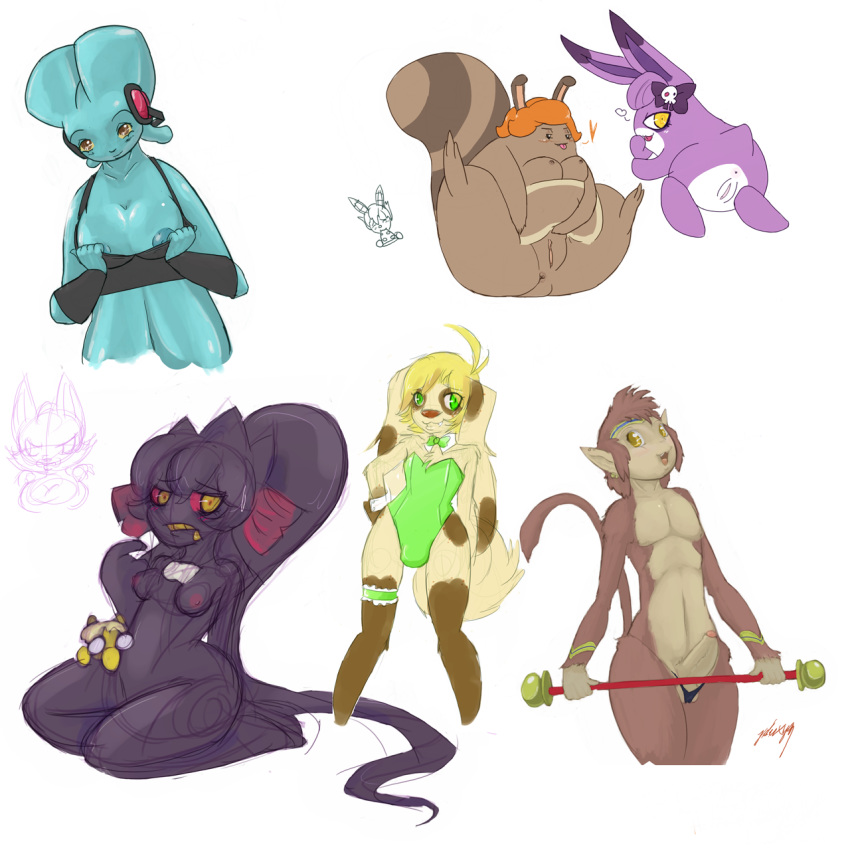 anthro banette breasts capcom clothes color female feral fur furry interspecies male marvel marvel_comics marvel_vs._capcom marvel_vs._capcom_2 multiple_females multiple_males nintendo nipples nude pdxyz pokémon_(species) pokemon ruyi_jingu_bang sentret sonson wigglytuff zombieaddict