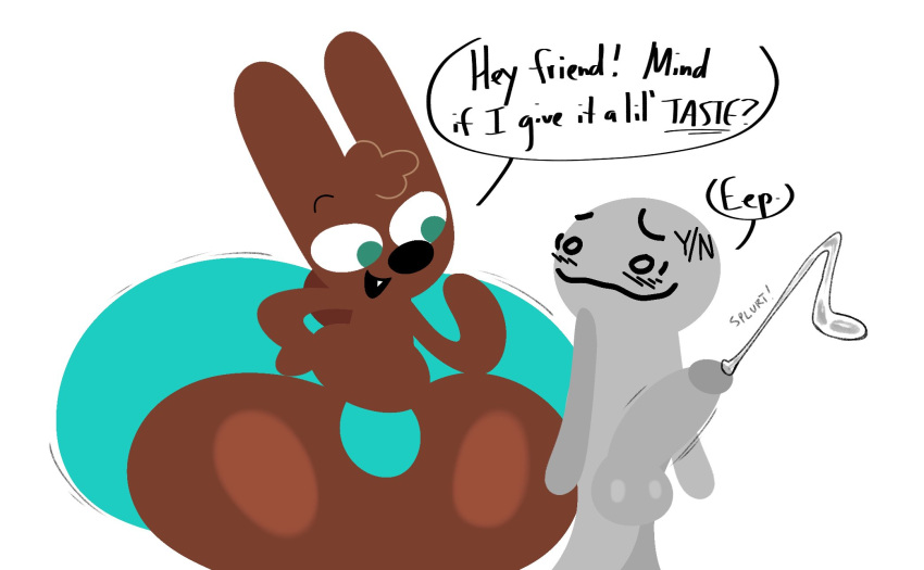 anon anthro big_ass big_butt breathotter bulge bunny cocoa_the_bunny cum male oc onomatopoeia penis rabbit text thick_thighs thighs