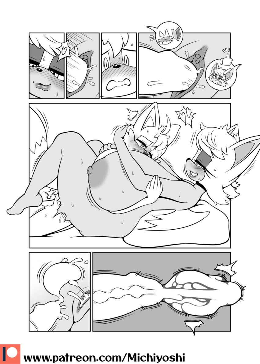 alternate_breast_size anthro anthro_only big_breasts blush comic cum furry furry_female furry_male furry_only huge_breasts michiyoshi miles_prower penis_x-ray rouge_the_bat sex sonic_(series) x-ray