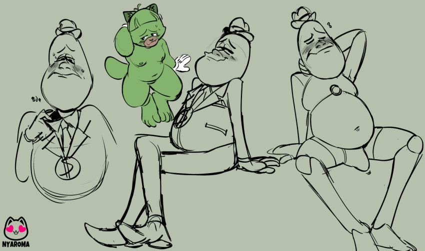 bean colored_sketch green_fur sketch toontown_corporate_clash toontown_online