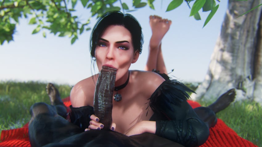 1boy 1girls 3d blowjob blowjob_face cheating_wife cock cock_on_face dark-skinned_male dark_skin fellatio interracial leeterr light-skinned_female light_skin oral oral_sex sorceress sucking sucking_penis the_witcher_(series) the_witcher_3:_wild_hunt village_folk violet_eyes witch yennefer