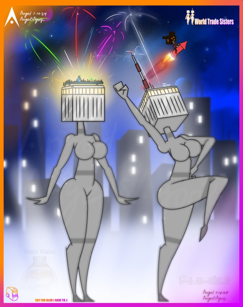 agonywelds angelsagony anthro ass breasts building buildings controversial controversy deki female never_forget new_year offensive smaller_male taller_girl tenna thick_ass thick_thighs thighs twin_towers wide_hips worldtradesisters