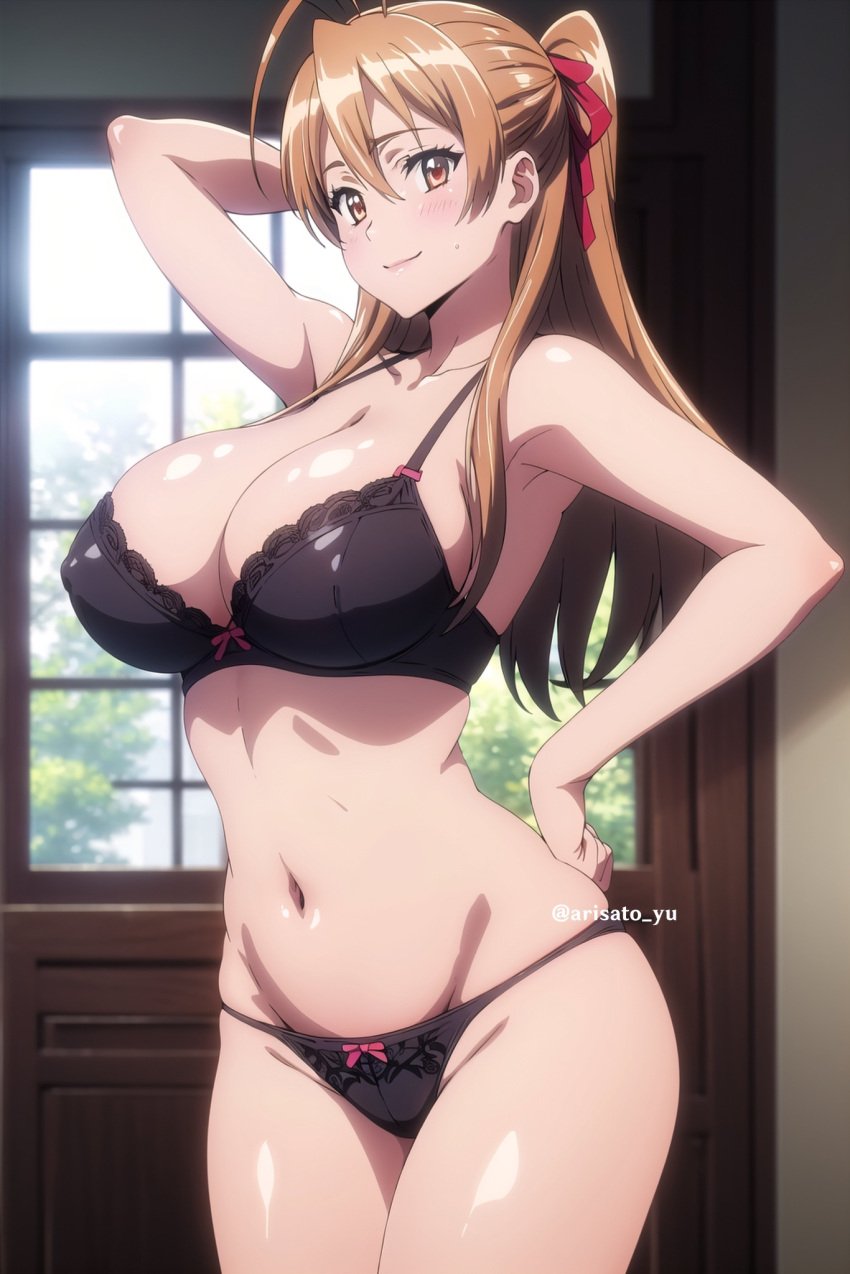 ai_generated arisato_yu big_breasts highschool_of_the_dead lingerie rei_miyamoto thick_thighs