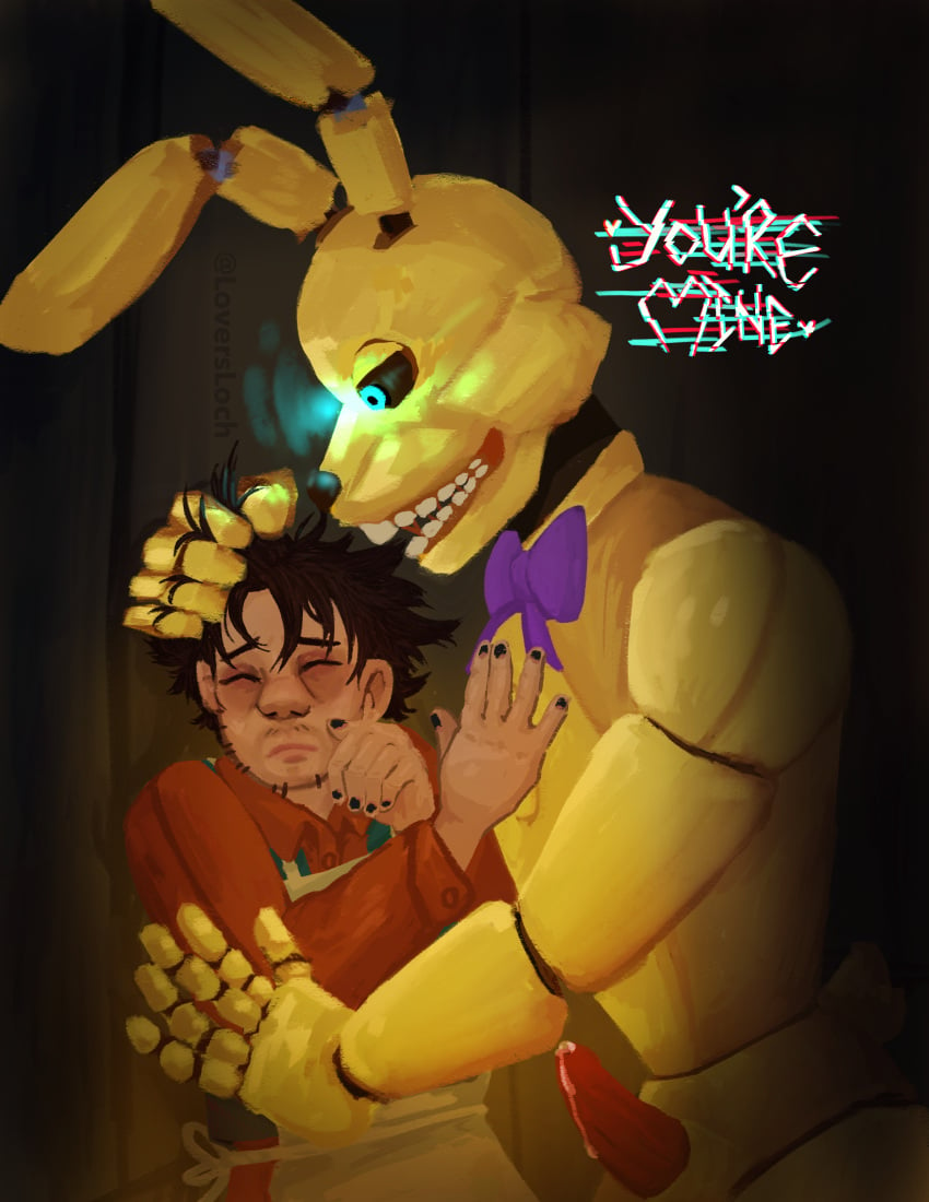 boner closed_eyes dubious_consent erection five_nights_at_freddy's fnaf furry gay gripping_hair imminent_rape imminent_sex into_the_pit jeff_(into_the_pit) lagomorph_humanoid male/male male_focus male_only nervous_expression nervous_male non-human_penis pinned_against_wall pit_spring_bonnie_(fnafitp) possessive precum scared_expression spring_bonnie spring_bonnie_(fnaf) threatening_aura turned_away