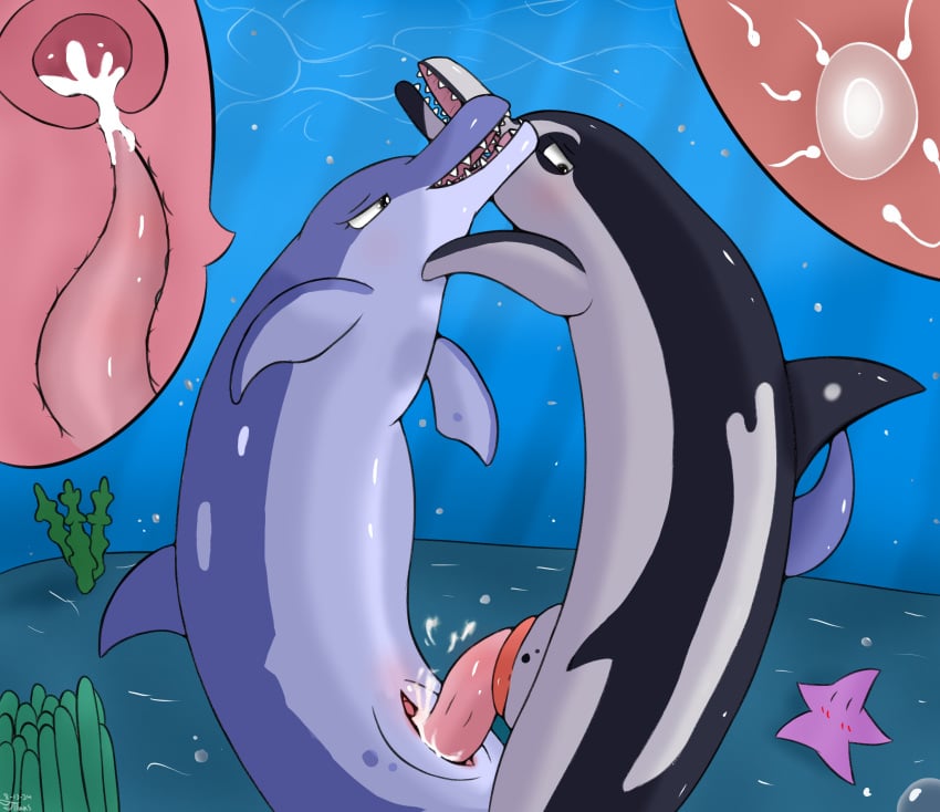 2024 amne_(trippybunny) asterozoan blush bodily_fluids cetacean cum cum_in_pussy cum_in_uterus cum_inside digital_media_(artwork) dolphin duo echinoderm erection female feral feral_on_feral genital_fluids genitals hi_res impregnation internal male male/female mammal marine orgasm penetration penile penile_penetration penis penis_in_pussy sea seaweed sex sperm_cell starfish tapering_penis toothed_whale trippybunny underwater underwater_sex vaginal_penetration water