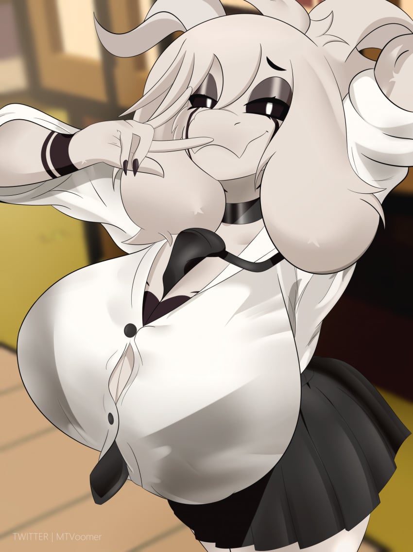 1girls 2024 2024s 2d 2d_(artwork) 2d_artwork 5_fingers anthro anthro_female anthro_focus anthro_only artist_name asriel_dreemurr asriel_dreemurr_(god_form) background bedroom_eyes big_breasts blurred_background blurry blurry_background bow bow_tie bowtie bra bra_visible_through_clothes breasts button_down_shirt buttons cleavage closed_mouth closed_smile clothed clothed_female clothes color colored cropped cropped_legs curved_horn curved_horns curvy curvy_body curvy_female curvy_figure digital_drawing_(artwork) ear ears_down eyelashes eyes eyes_half_open eyes_open fanart female female_anthro female_asriel female_focus female_only fingernails fingers fluffy_ears fur furry furry_ears furry_female furry_only genderbent genderswap_(mtf) goat goat_ears goat_girl goat_horns goat_humanoid hair half-closed_eyes horn horned_humanoid horns hourglass_figure humanoid large_boobs large_breasts looking_at_viewer mammal mammal_humanoid monster monster_girl monster_girl_(genre) mouth mouth_closed mtvoomer nail nails neck neckwear no_dialogue no_humans no_pants non-human nsfw peace_sign pose posing rule63 rule_63 school_uniform schoolgirl sexually_suggestive simple_background skirt slim slim_girl smile smiling_at_viewer smirk smirking smirking_at_viewer snout solo solo_focus suggestive suggestive_look suggestive_smile text thighs tight_clothes tight_clothing tight_dress tight_fit twitter_username undertale undertale_(series) video_game video_game_character video_game_franchise video_games voluptuous voluptuous_female water white_body white_eyes white_fur white_hair