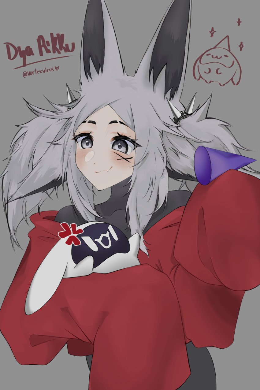 dya_rikku_(vtuber) face_markings female fox_ears skin_tight virtual_youtuber vyugen white_hair