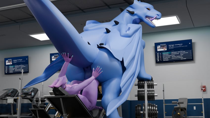 anthro anus ass balls breasts collar diamonddrake12 dragon drake_inrelal duo european_mythology female feral genitals gym gym_equipment hi_res imminent_facesitting kobold leg_press leg_press_redraw_(meme) licking licking_lips look_behind lying male male/female meme mira_ava mythological_creature mythological_scalie mythology on_back open_mouth raised_tail reaching_out scalie size_difference tail thick_tail thick_thighs tongue western_dragon