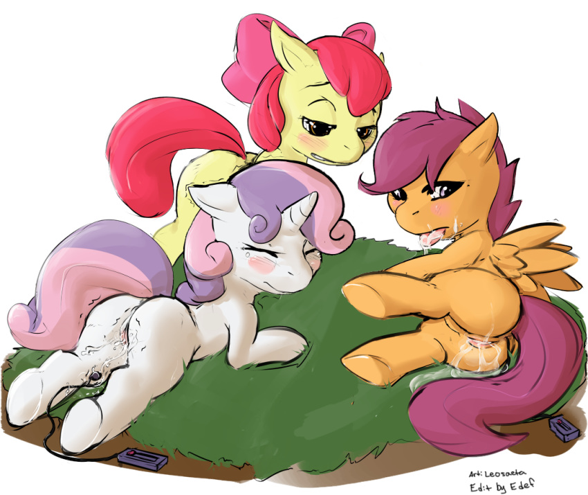 apple_bloom_(mlp) cub cutie_mark_crusaders earth_pony equine female female_only friendship_is_magic leosaeta my_little_pony pegasus scootaloo_(mlp) smooth_skin sweetie_belle_(mlp) unicorn young