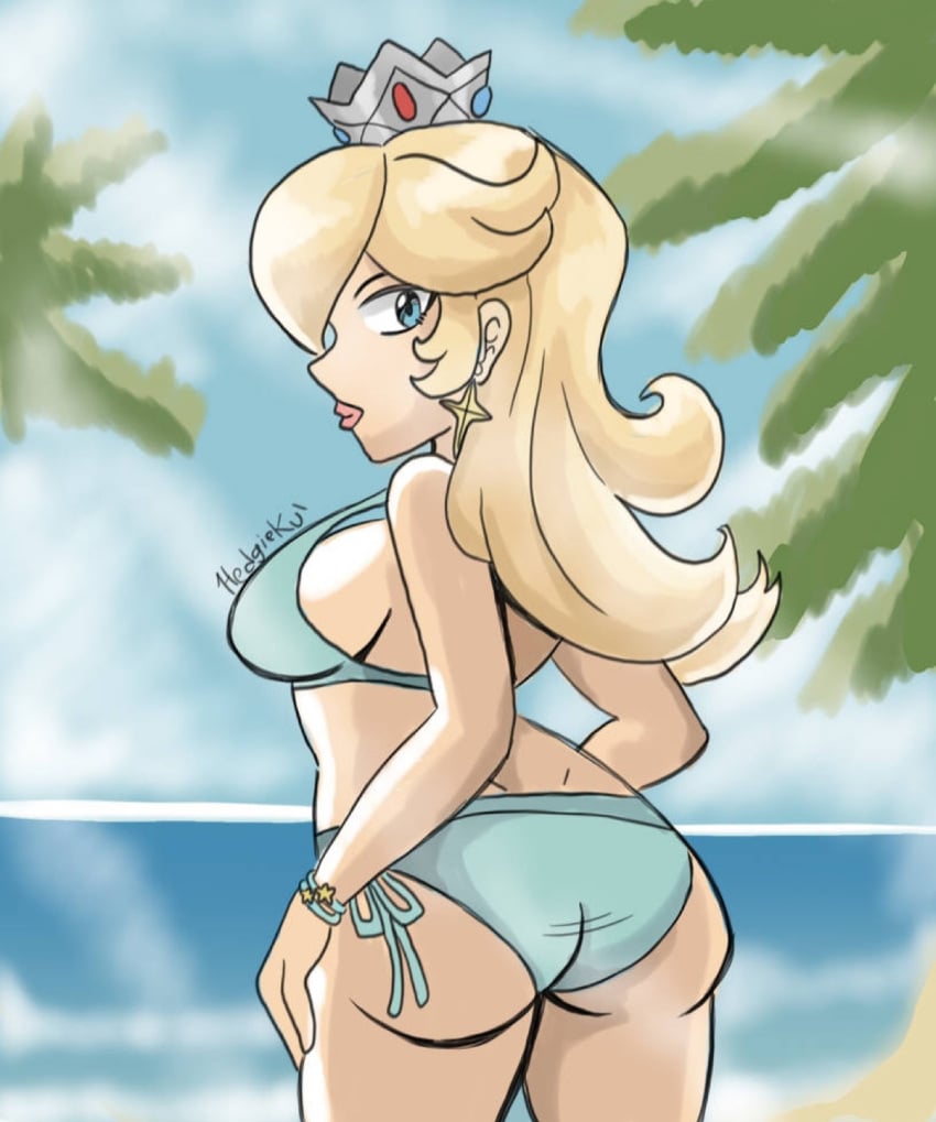 1girls ass female female_only hedgieku mario_(series) nintendo princess_rosalina sideboob solo super_mario_galaxy tagme tits