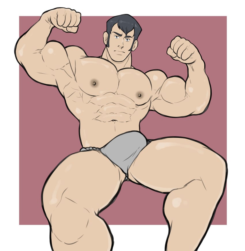 abs bara biceps bulge flaccid fundoshi hoybarartist male male_nipples male_only manly mature_male muscular_male nintendo nipples norman_(pokemon) pecs pokemon pokemon_rse solo solo_male underwear