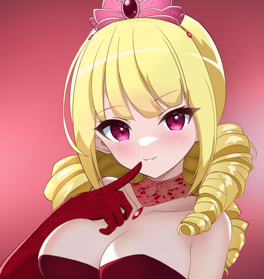 1girls blonde_hair crown curly_hair female king_of_fighters necklace red_eyes red_gloves rose_bernstein