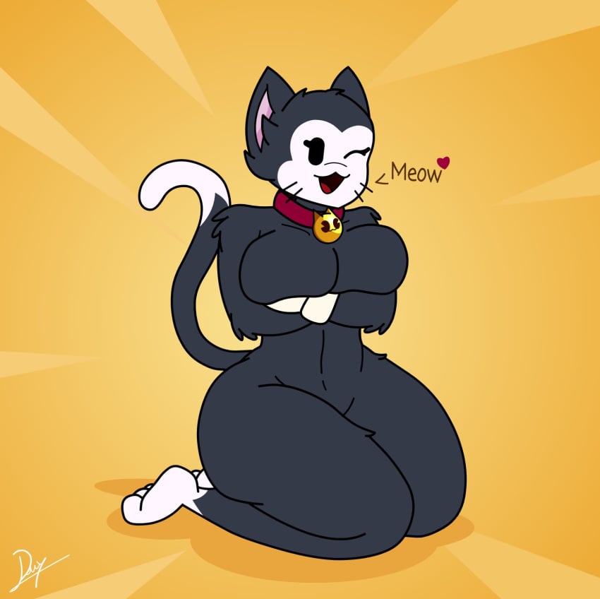 anthro anthrofied brawl_stars breasts drafflexy feline female furry kit_(brawl_stars) rule_63