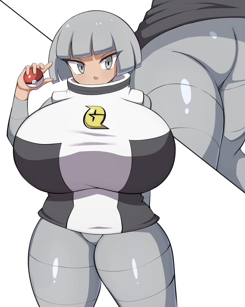 1girls big_ass blush breasts breasts_bigger_than_head female female_only huge_breasts jaga334 pokemon pokemon_dppt team_galactic team_galactic_grunt team_galactic_grunt_(female) uniform