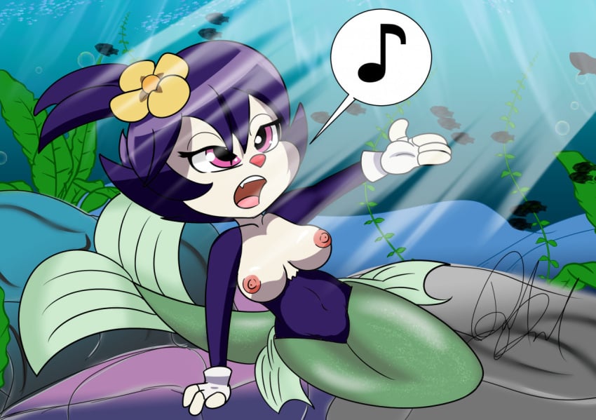 1girls alternate_species animaniacs animaniacs_(2020) anime_dot anime_style anthro big_breasts breasts dot_warner female furry gloves gloves_only hulu humanoid mermaid mermaid_tail navel nipples nude ocean sea singing solo stormythetrooper tail underwater unknown_species warner_brothers water