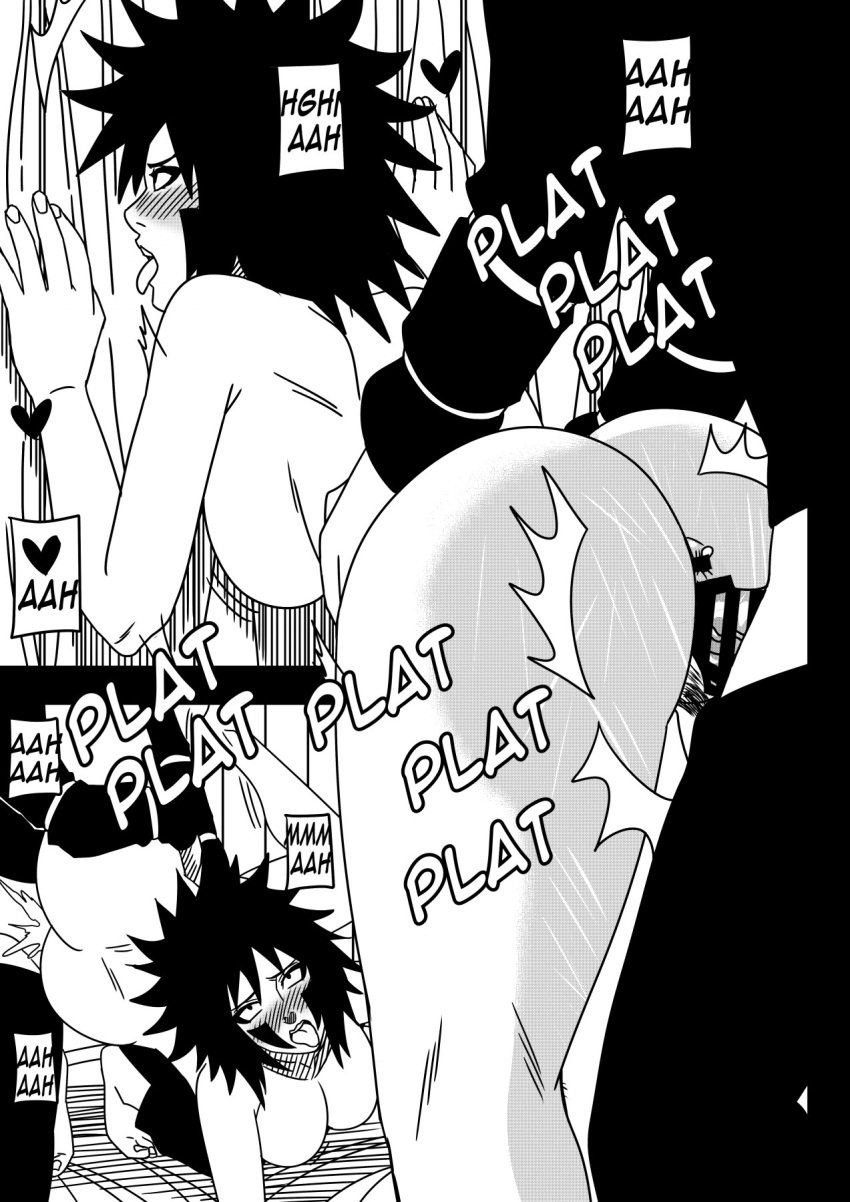 1boy 1boy1girl 1girls against_wall barefoot bent_over black_and_white clothed_male_nude_female clothed_sex comic dialogue doggy_style english_text faceless_male facepaint female female_focus flashback inuzuka_tsume kneeling lipstick makeup male milf moaning monochrome namikaze_minato naruto naruto:_the_last naruto_(series) naruto_shippuden ninrubio pants shirt spiky_hair standing standing_sex story straight vaginal_insertion vaginal_penetration vaginal_sex voluptuous waist_grab