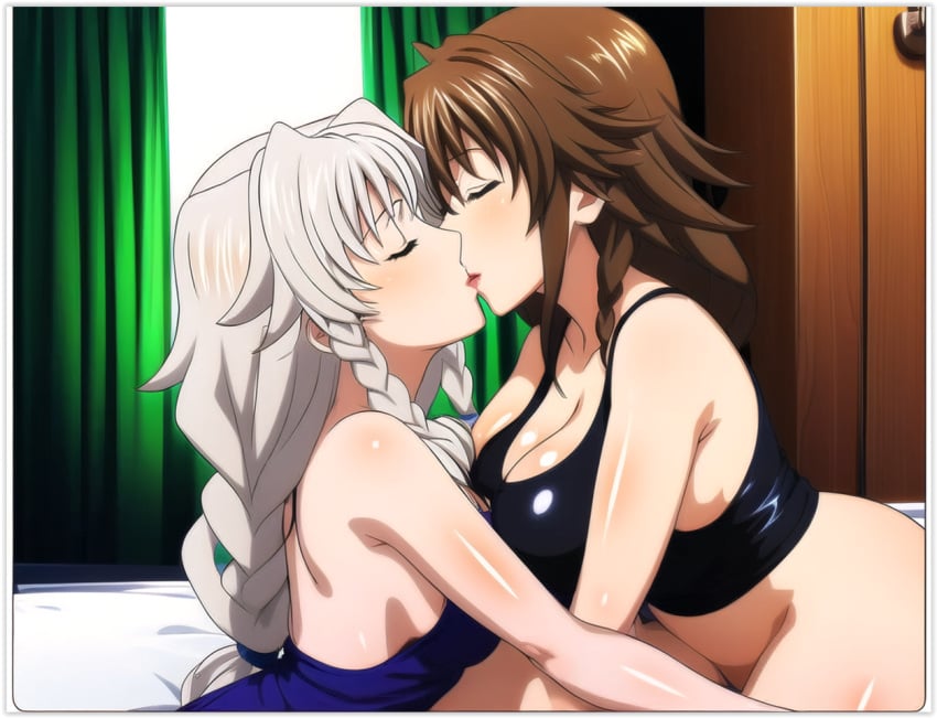 2girls ai_generated daughter-in-law grayfia_lucifuge high_school_dxd in-lawcest kissing lesbian_couple lesbian_kiss mother-in-law mother-in-law_and_daughter-in-law venelana_gremory yuri