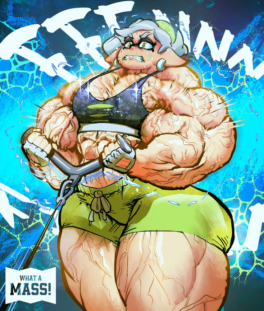 1girls 2d abs absurd_res alternate_version_at_patreon alternate_version_at_source alternate_version_available artist_logo biceps big big_ass big_biceps big_breasts big_muscles breasts digital_media_(artwork) female flexing_biceps hyper hyper_muscles light-skinned_female light_skin marie_(splatoon) muscle_growth muscles muscular muscular_arms muscular_female muscular_legs muscular_thighs nintendo splatoon squid_girl squid_sisters thighs tight_clothing vein veiny_muscles weightlifting weights what_a_mass! working_out