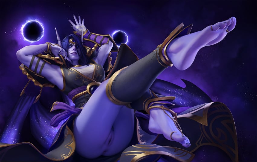 2024 ai_assisted anus ass barefoot blizzard_entertainment edit edited fantasy feet female_elf foot_fetish foot_focus krestotheartist legs ornament pussy the_war_within toes void_elf warcraft world_of_warcraft xal'atath