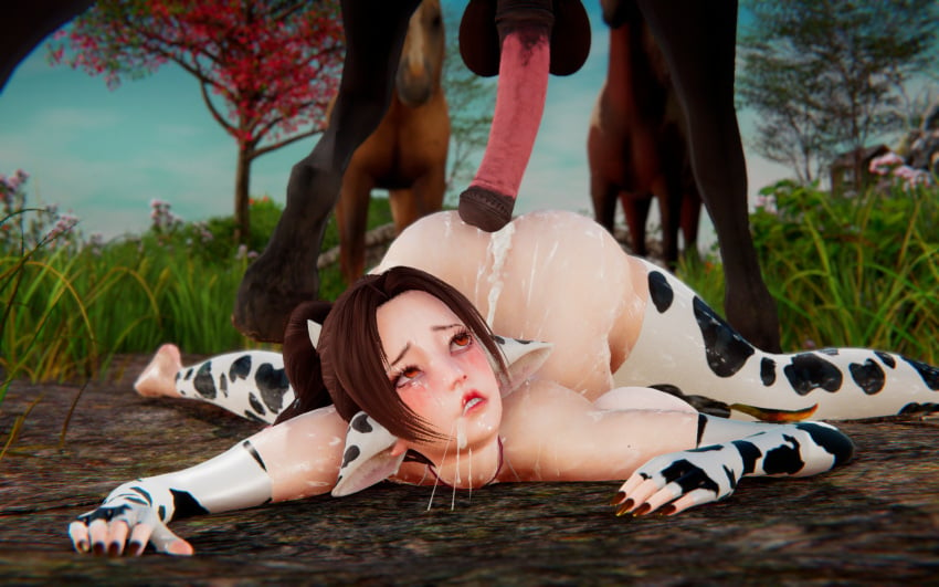 1animal 1girls 3d animal_genitalia big_penis brown_eyes brown_hair cow_print cum cum_drip cum_in_ass cum_in_mouth cum_in_pussy cum_on_face equine equine_genitalia equine_penis fatal_fury female honey_select_2 horse horse_penis horsecock huge_cock imminent_sex king_of_fighters light-skinned_female light_skin long_hair mai_shiranui viktorkrev zoophilia