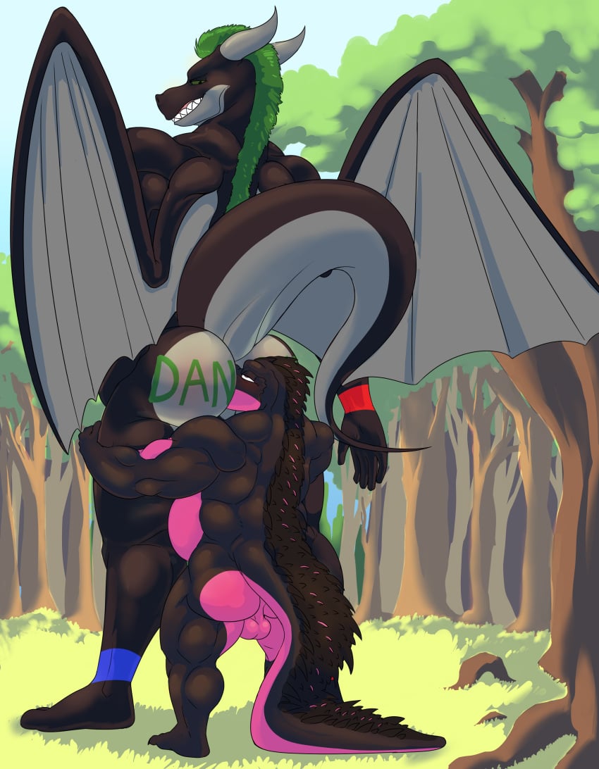 absurd_res akeru anal anthro ass balls belly big_dom_small_sub crocodilian dominant dragon duo forest forest_background genitals hi_res horn looking_down looking_down_at_partner looking_down_at_self male male/male male_rimmed male_rimming male_rimming_male mythological_creature mythological_scalie mythology nature nature_background oral plant raised_tail reptile rimming scalie sex size_difference skunkor slightly_muscular tail teeth tree wings zenarator_(artist)