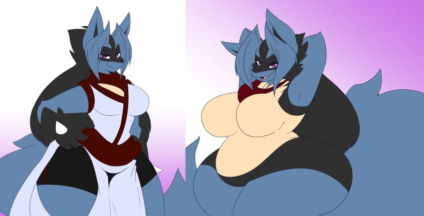 anthro ass bbw big_ass big_breasts big_butt breasts bubble_ass canid canine cleavage curvy_anthro curvy_female curvy_figure dewwydarts dewwydartz female fluffy fluffy_tail furry generation_4_pokemon hands_behind_head hourglass_figure hourglass_figured_anthro hourglass_figured_female huge_ass huge_breasts huge_thighs hyper hyper_thighs looking_at_viewer lucario mammal may_(dewwydarts) may_(dewwydartz) nintendo overweight overweight_female pokémon_(species) pokemon pokemon_(species) purple_eyes slightly_chubby solo tagme tail thick_thighs voluptuous weight_gain wide_hipped_anthro wide_hipped_female wide_hips