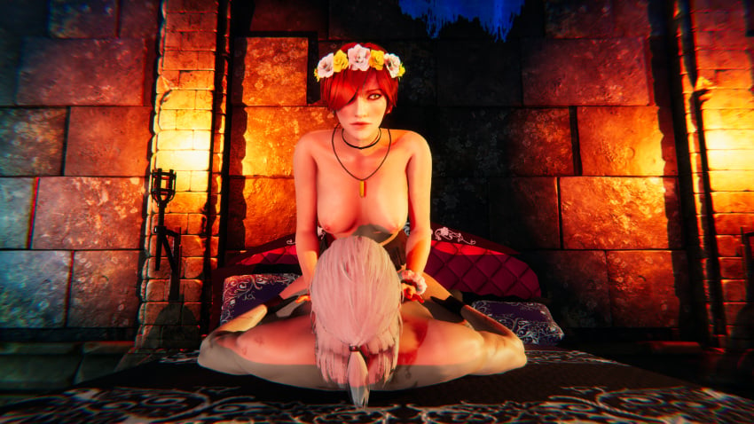 1male ass ass bed castle cowgirl_position female geralt_of_rivia honey_select honey_select_2 nude pornography sex shani witcher