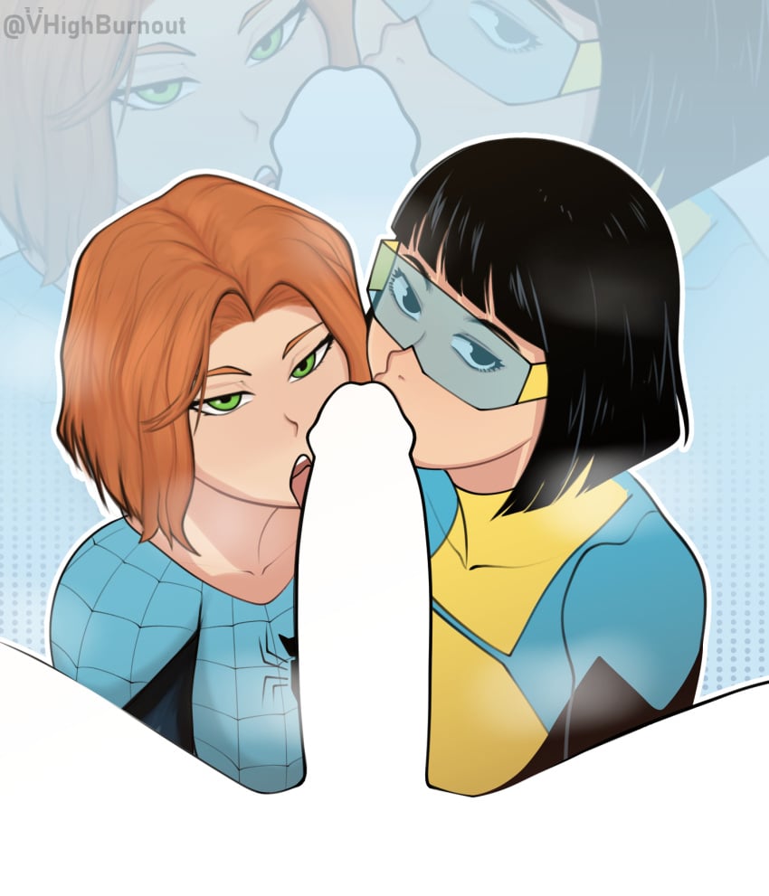 Rule 34 Dev - 1boy 2girls anna-may_parker anon black_hair crossover daughter daughter_(lore) female green_eyes horny horny_female horny_females image_comics invincible invincible_(comics) invincible_(series) licking licking_penis looking_at_viewer male ...