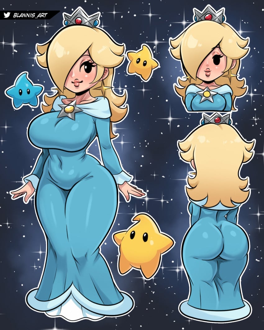 1girls big_ass big_breasts blannis_art clothed dress female female_only full_body mario_(series) princess_rosalina solo solo_female