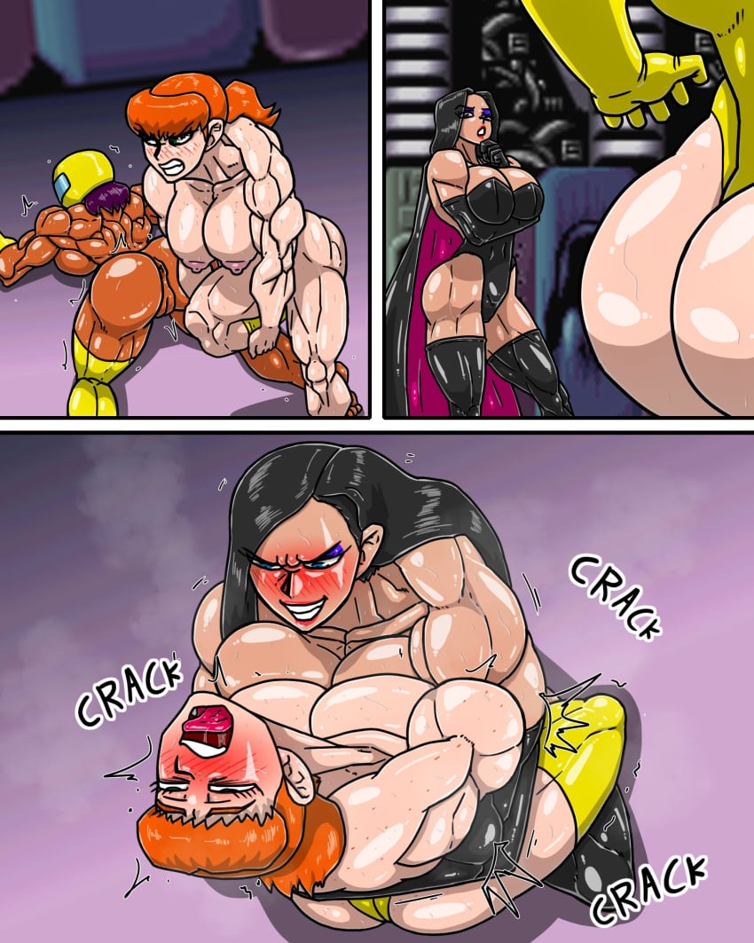 allesey battletoads bear_hug catfight dark_queen manga muscular_female ryona