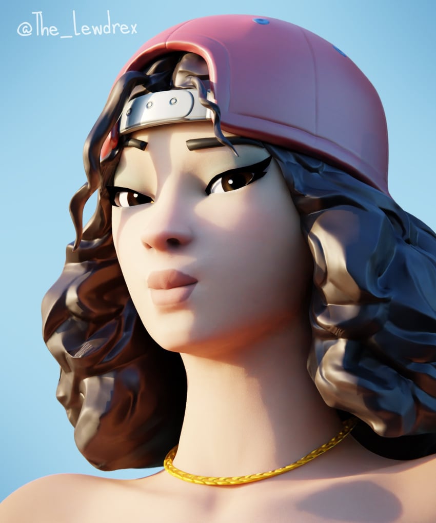 1girls 2020 3d 3d_(artwork) baseball_cap blender brown_hair brunette close-up completely_nude completely_nude_female epic_games face_closeup face_focus female female_focus female_only fortnite fortnite:_battle_royale headwear lewdrex light-skinned_female light_skin looking_at_viewer nude nude_female outdoors outside smile smiling solo solo_focus standing sunlight triple_threat watermark