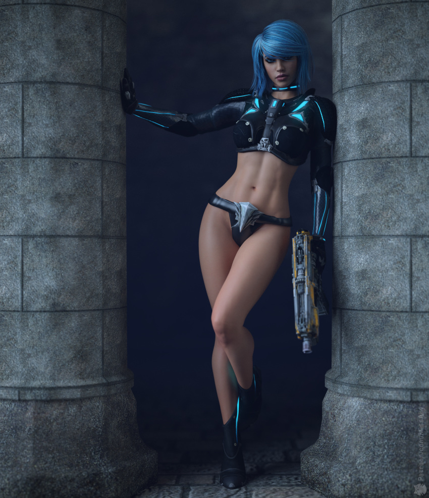 3d blue_hair female human looking_at_viewer missally nyx_(quake_champions) quake quake_champions video_games