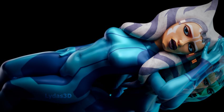 1girls 2024 3d 3d_(artwork) ahsoka_tano airress3d_(3d-modeller) alien alien_girl alien_humanoid blender blue_eyes bodysuit breasts clone_wars face_markings facial_markings female female_focus female_only hi_res highres latex latex_suit laying_down laying_on_back lekku lekku_(anatomy) looking_at_viewer lucasfilm lydaz medium_breasts metroid nintendo on_back on_floor orange_body orange_skin samus_aran_(cosplay) simple_background solo solo_focus star_wars the_clone_wars:_season_seven tight_bodysuit togruta watermark