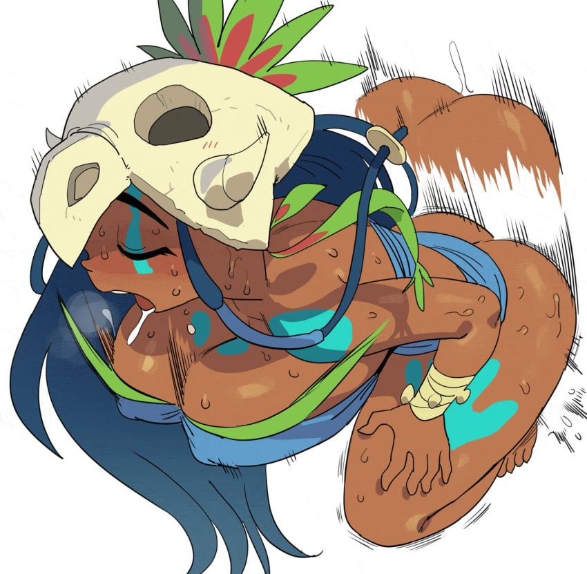 1girls big_ass big_breasts body_markings bouncing_breasts curvy dark-skinned_female dark_skin erect_nipples erect_nipples_under_clothes holly_luya_(rayman) huge_breasts nipple_bulge nymph_(rayman) rayman_(series) rayman_origins shaking_ass shaking_butt sweat sweating tattoo thick_thighs wide_hips yuta_agc