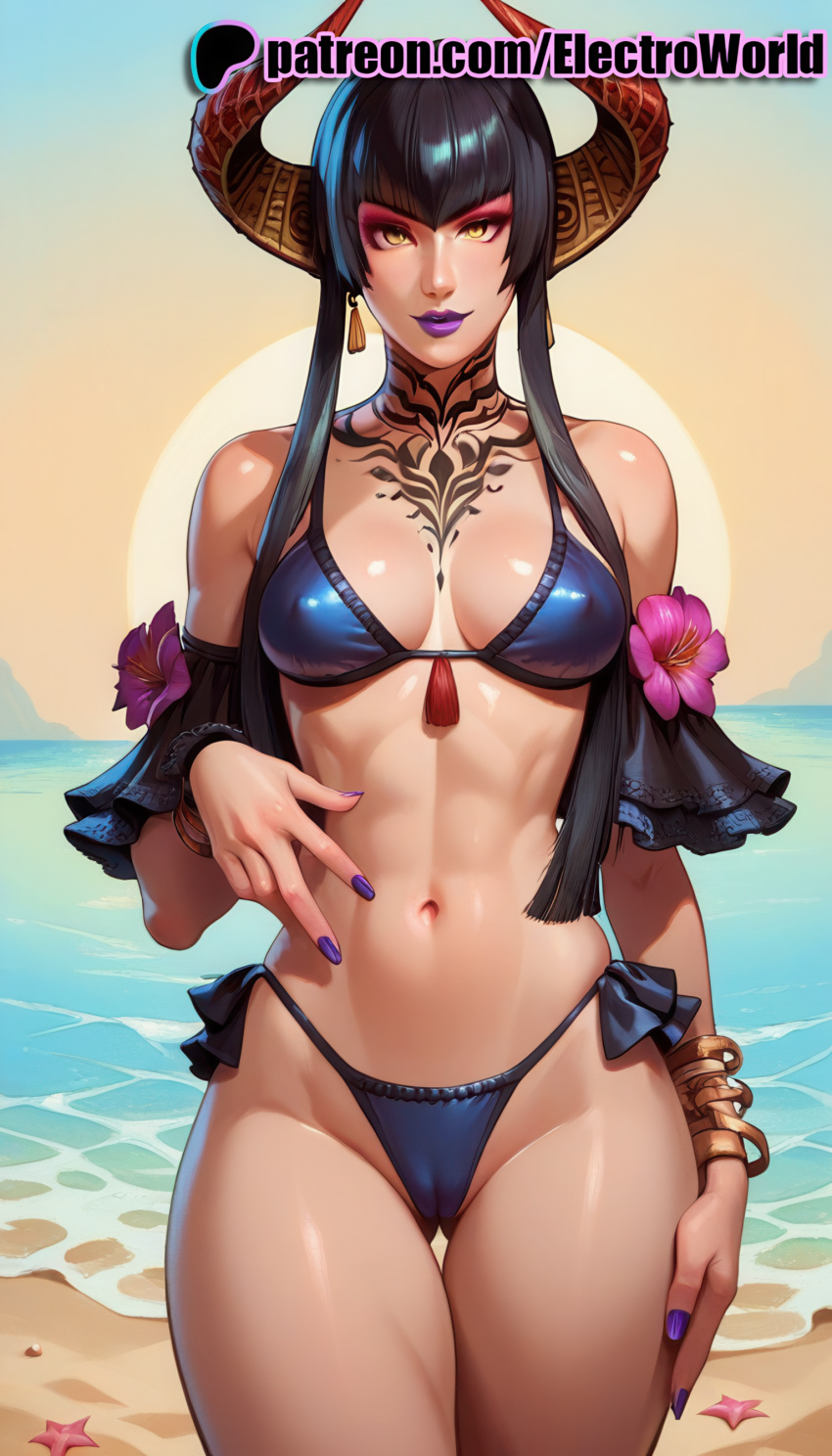 1girls abs ai_generated blush breasts electroworld eliza_(tekken) female female female_focus female_only namco nude nude_female presenting solo solo_focus tekken