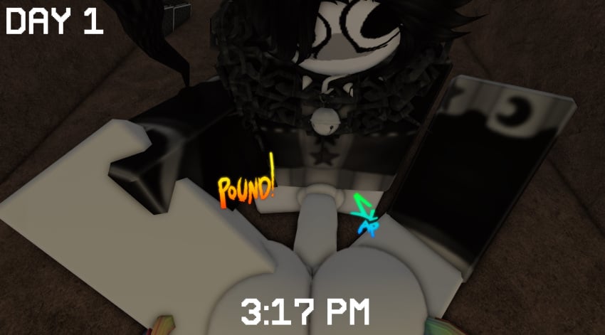 3d ass clown_girl forced jester_outfit klaus_(lemonz) onomatopoeia penis rape roblox robloxian self_upload stuck stuck_in_wall tagme tagme_(artist) vaginal_penetration