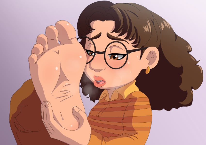 2d barefoot clothing confettish disney feet female foot_fetish foot_focus foot_grab foot_lick foot_worship full_color fully_clothed glasses indian_female no_penetration out_of_breath pixar priya_mangal self_foot_worship solo solo_female the_dark_mangaka toes turning_red white_washing