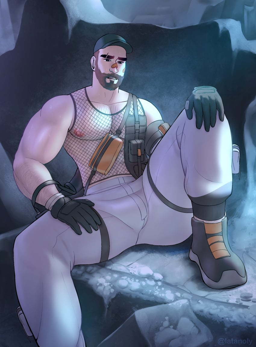 abs bara beard biceps bulge clothing david_king dbd dead_by_daylight latanolyy male male_nipples male_only manly muscular_male nipples pecs solo_male