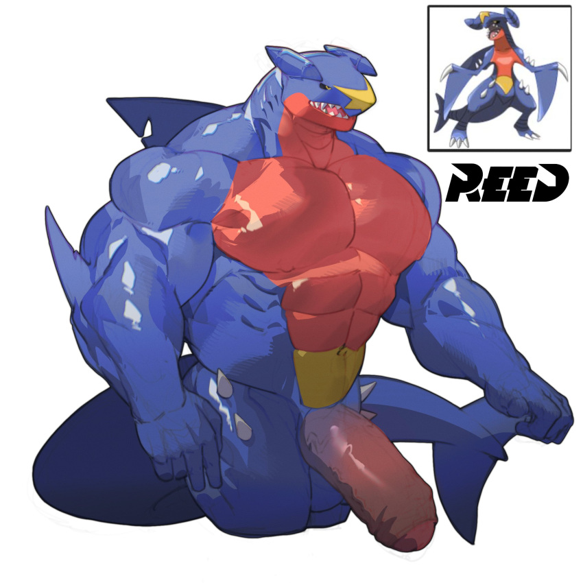 anthro balls bara barazoku big_penis boner erection garchomp male male_only nintendo nude penis pokémon_(species) pokemon pokemon_(species) reed_sp_626 solo solo_male