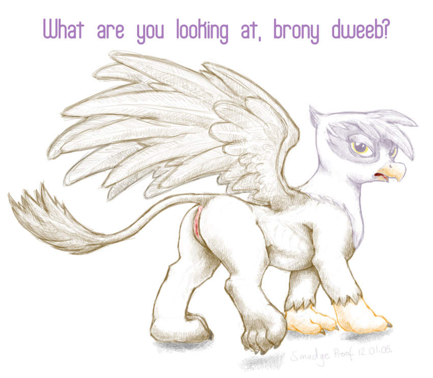 avian female friendship_is_magic gilda gilda_(mlp) gryphon my_little_pony smooth_skin smudge_proof tagme