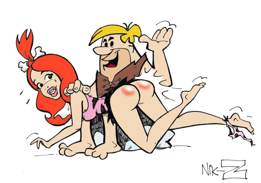 barney_rubble female hanna-barbera human male panties panties_down pebbles_flintstone red_hair spanking straight the_flintstones the_pebbles_and_bamm-bamm_show