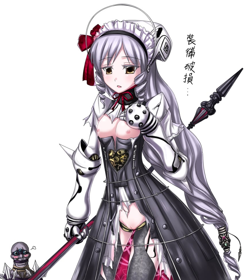 ashlotte_maedel breasts brown_eyes gray_hair soul_calibur voldo